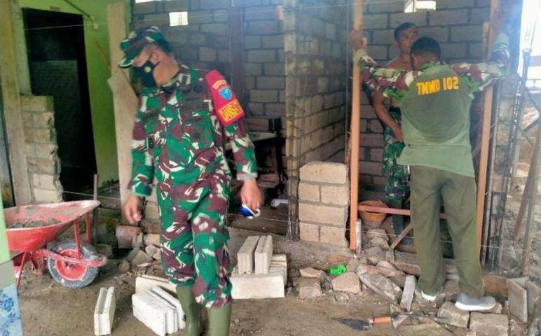 Dandim Palangka Raya Tinjau Kegiatan Fisik TMMD Masjid Al Ikhlas