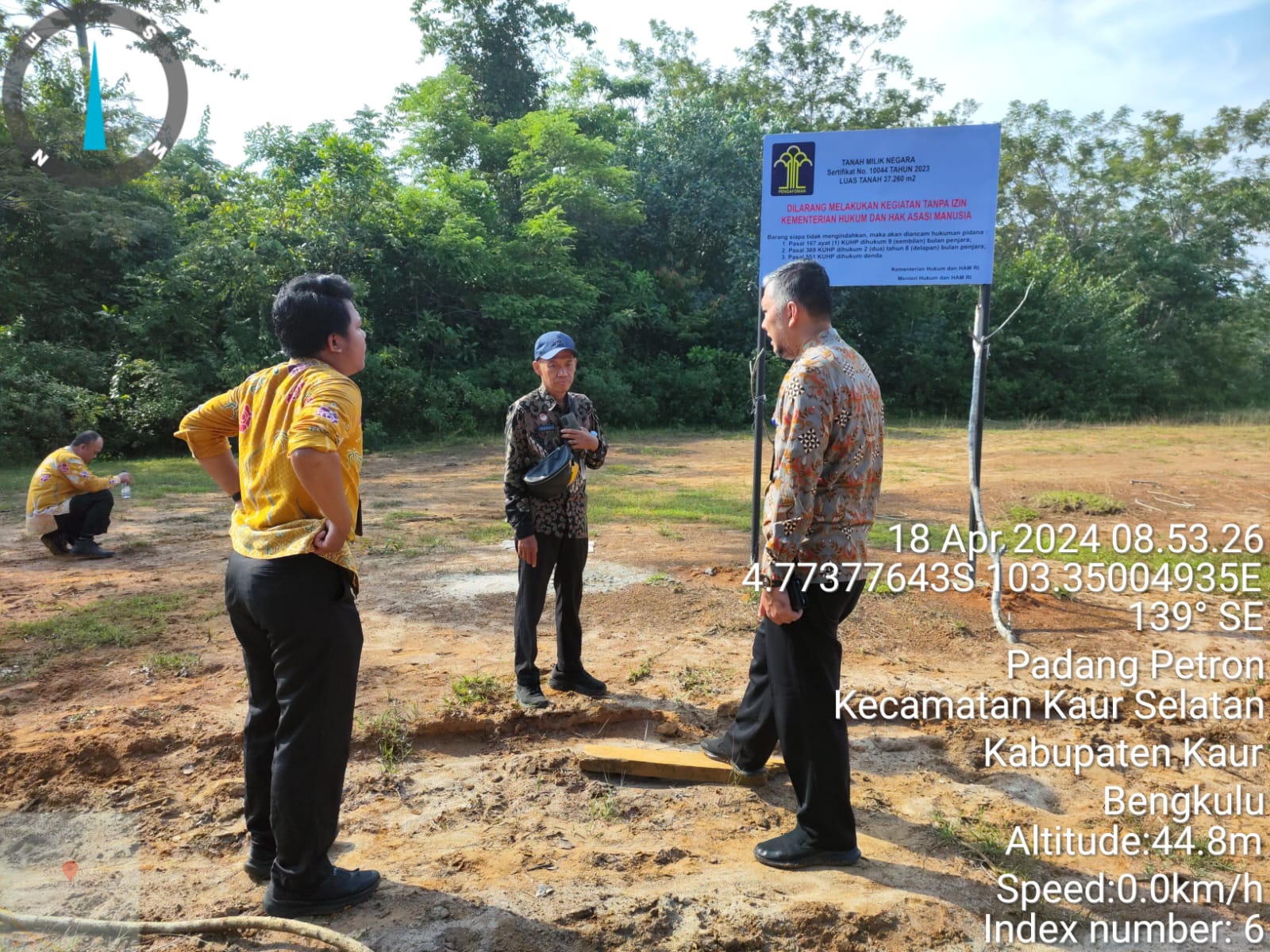 Kanwil  Kemenkumham Bengkulu Awasi Pemasangan Plang Tanah Hibah di Kabupaten Kaur