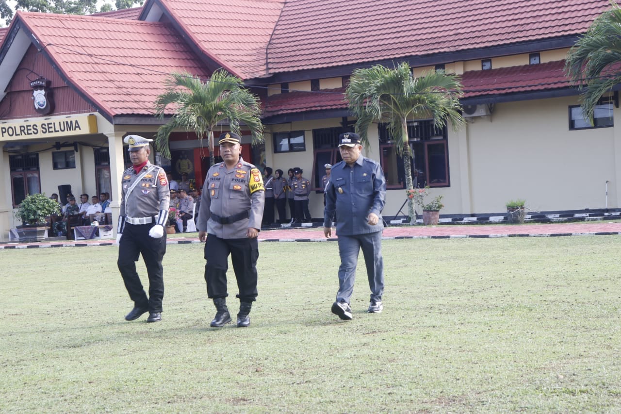 Pengamanan Idul Fitri 1445 H, Wabup Seluma Ikuti Apel Gelar Pasukan Ketupat Nala 2024 