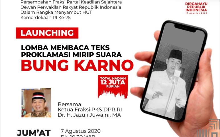 Poster Lomba Membaca Teks Proklamasi Mirip Suara Bung Karno